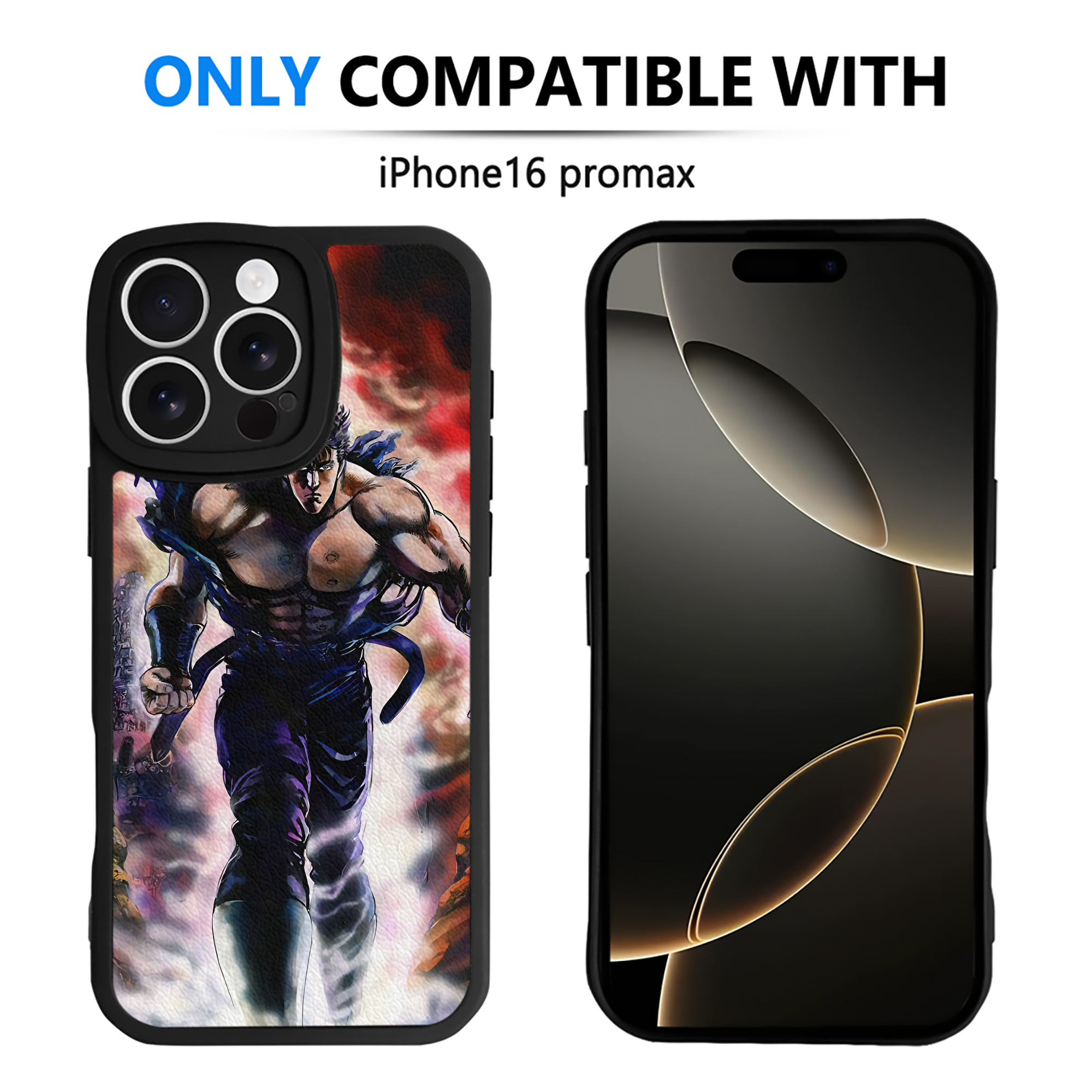 （画像用） 北斗の拳 Fist of the North Star 【iPhone 16シリーズ対応】シリコンスマホケース（レザー調） 材質：シリコン